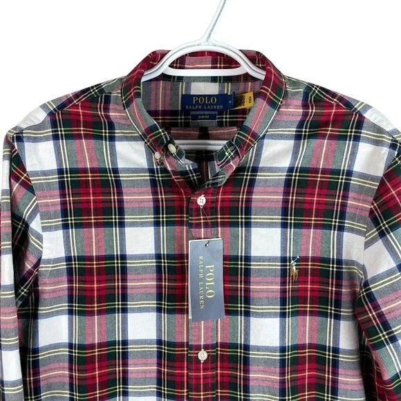 NEW Polo Ralph Lauren Mens S Slim Fit Plaid Oxford Shirt Button Down Cotton $125